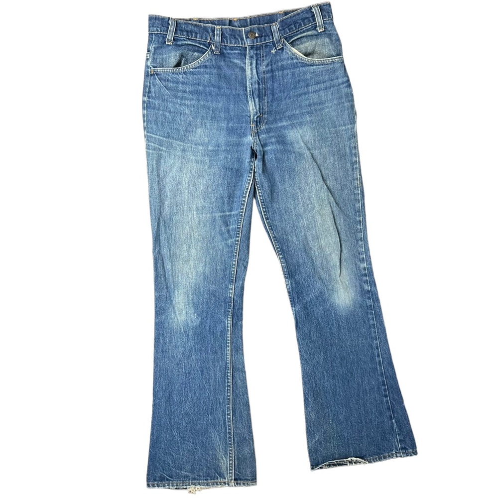 Vintage USA 70s Levis Orange Tab Bell Bottom Jeans 646-0217 USA Made 32 x 32